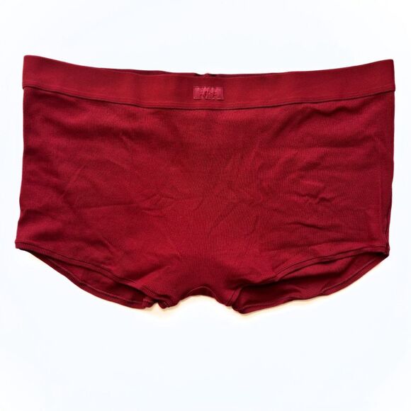Skims Cotton Rib Boy Short - Brick - 4x - Picture 1 of 6